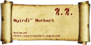 Nyirő Norbert névjegykártya